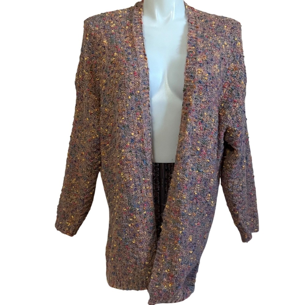 ADORA Multicolored Textured Open Front Cardigan Sweater‎ Women's Size L